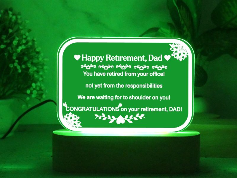 Retirement Gift for Dad Customized With Text Happy Retirement Gift